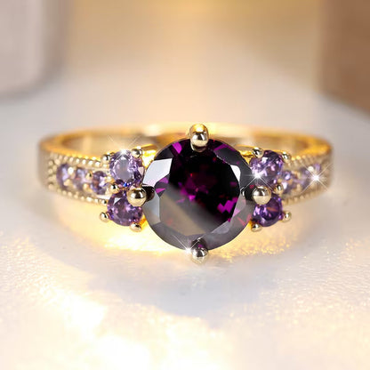 Bague Accent Améthyste Or