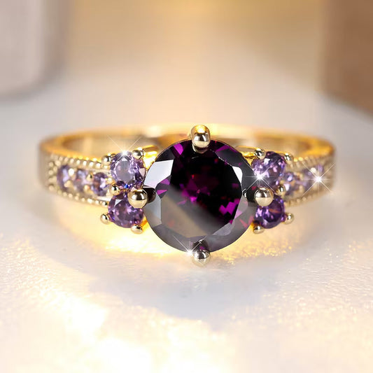 Bague Accent Améthyste Or