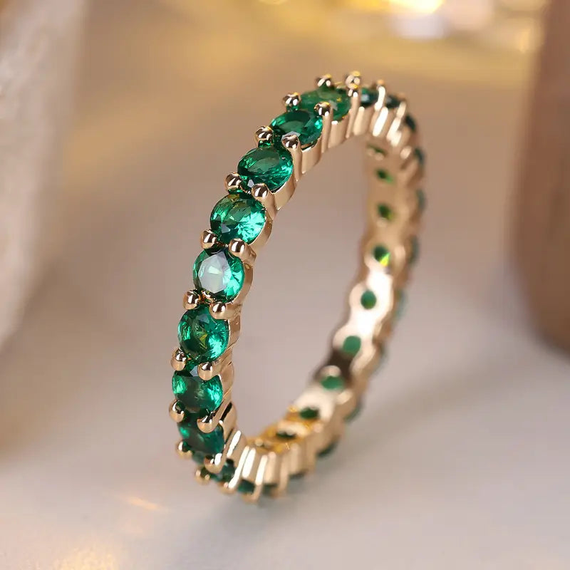 Bague Éternité Émeraude en Or