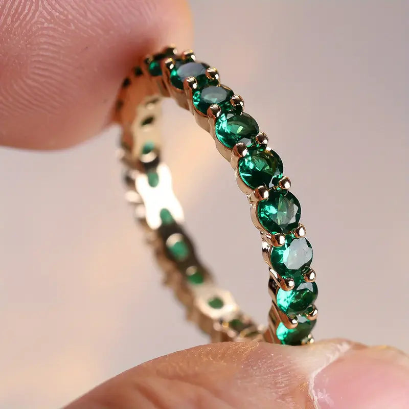 Bague Éternité Émeraude en Or