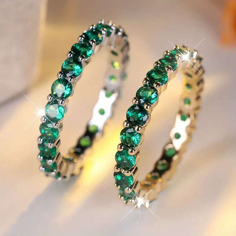 Bague Éternité Émeraude en Or
