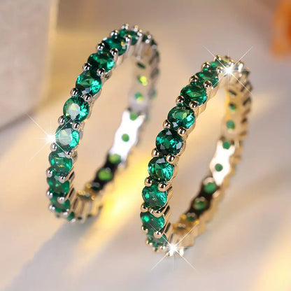 Bague Éternité Émeraude en Or