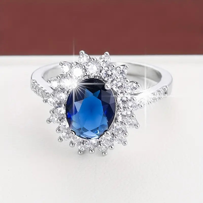 Bague Halo en Saphir Doré