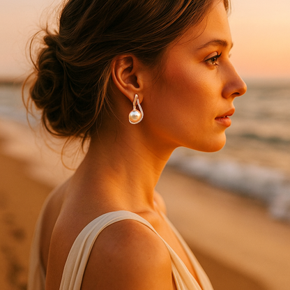Lorelei | Boucles d'oreilles à boutons avec perle