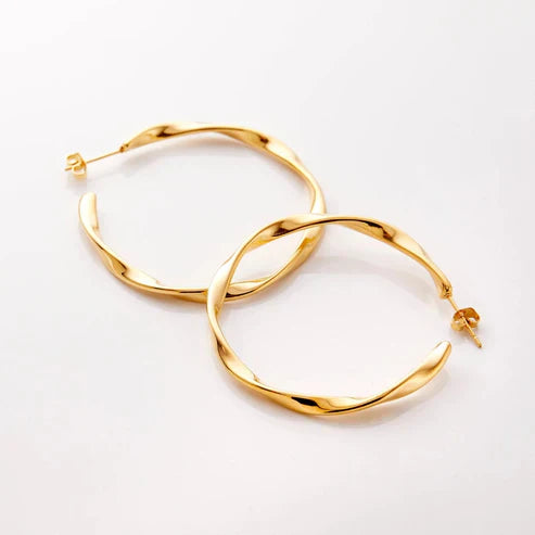 Boucles d'oreilles créoles en or tressé
