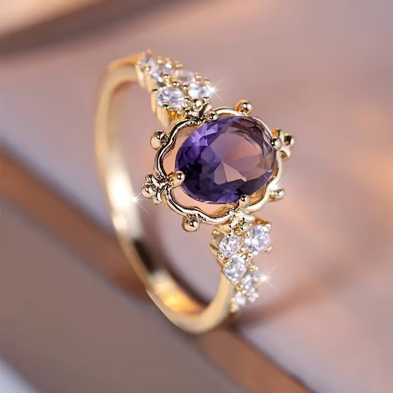 Bague Princesse en Or et Améthyste