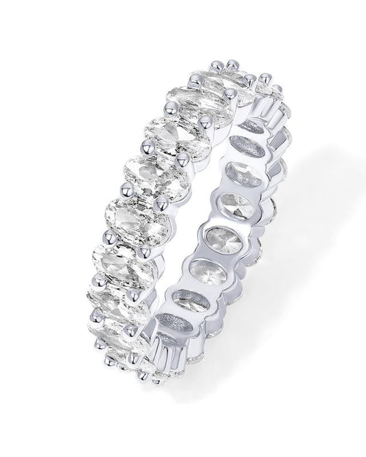 Élégance Intemporelle : Bague Éternité en Cristal Étincelant