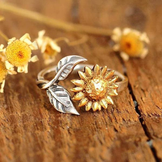Bague Ajustable en Or Tournesol