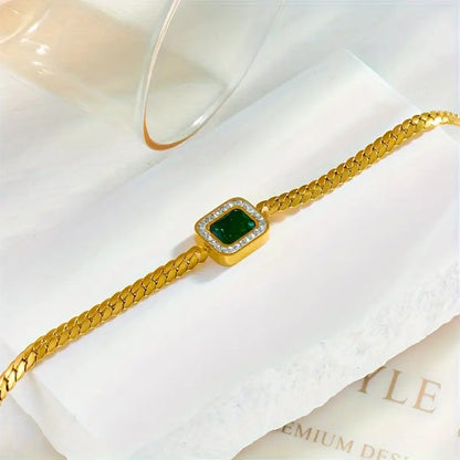 Bracelet Chaîne Émeraude en Or
