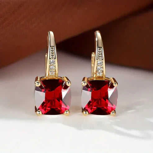 Boucles d'oreilles créoles en pierre saphir mystique