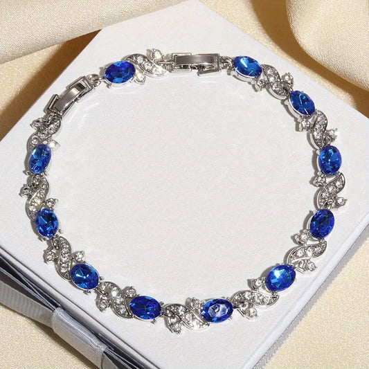 Bracelet en Argent Saphir Floral