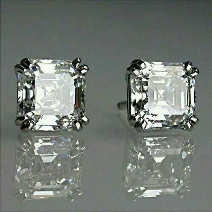 Boucles d'Oreilles Vintage Cubiques Argentées Blanches