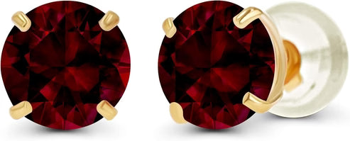 Boucles d'oreilles rondes en rubis