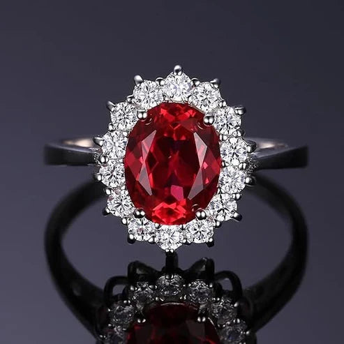 Bague Halo Ruby Classique