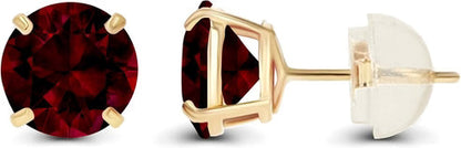 Boucles d'oreilles rondes en rubis