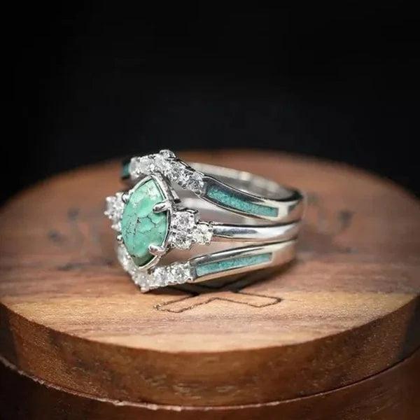 Bague en Diamant Turquoise Naturelle