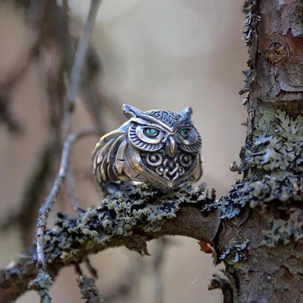 Bague Hibou Émeraude