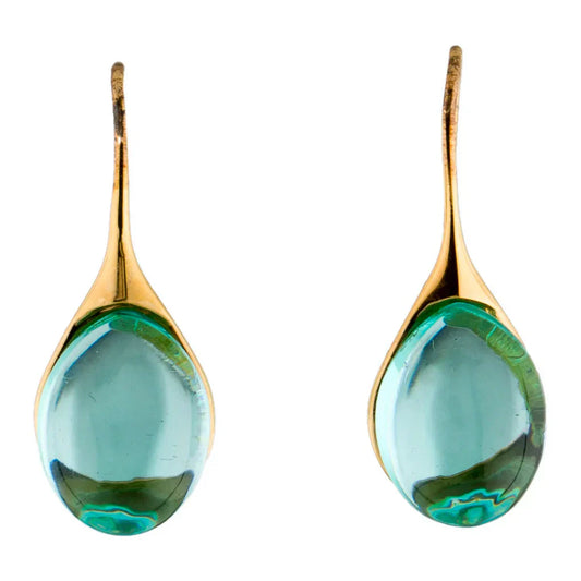Boucles d'Oreilles Cristal Vintage Turquoise