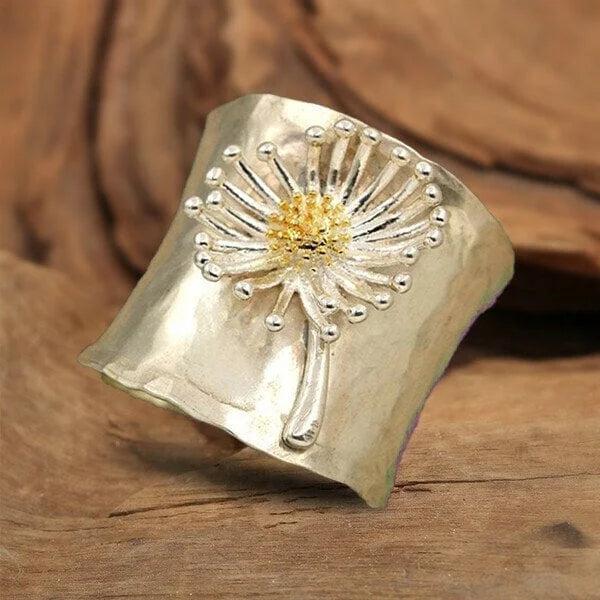 Bague Large Bande Marguerite