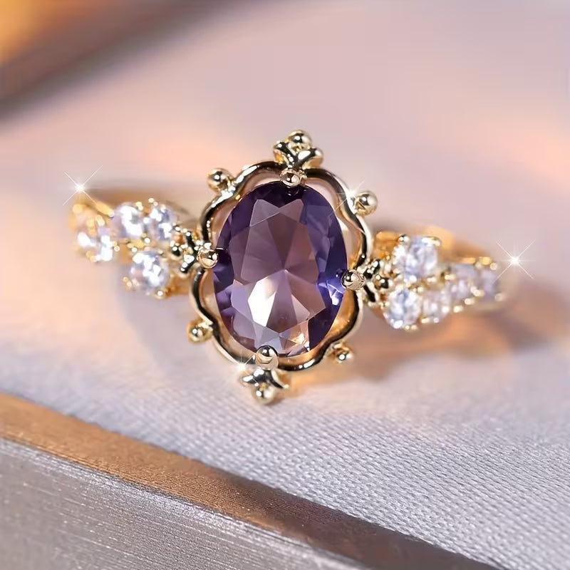 Bague Princesse en Or et Améthyste