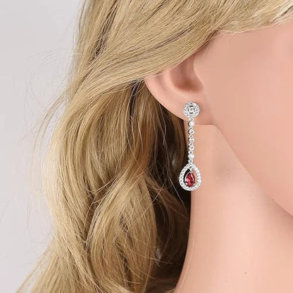 Ensemble Collier et Boucles d'Oreilles Ruby Halo