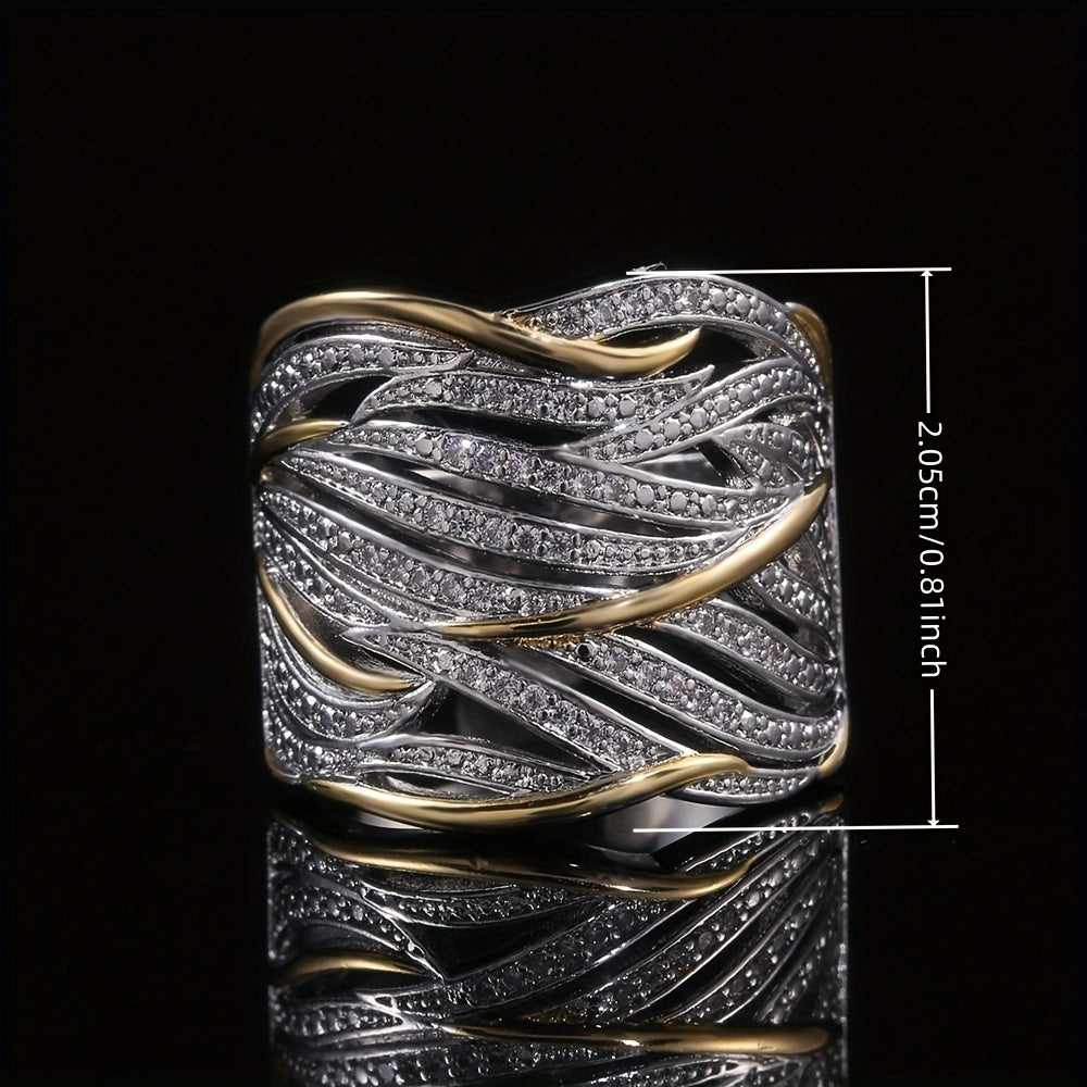 Bague tressée en argent et or