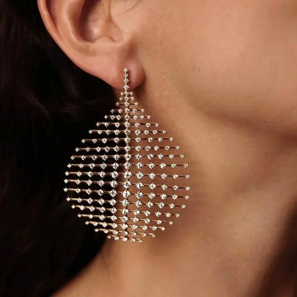 Boucles d'Oreilles Globe Zirconia Vintage