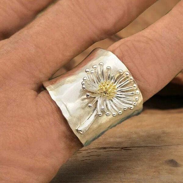 Bague Large Bande Marguerite