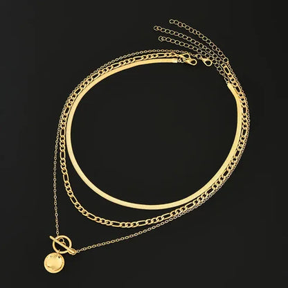 Collier superposé à pièces texturées Savira
