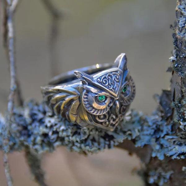 Bague Hibou Émeraude