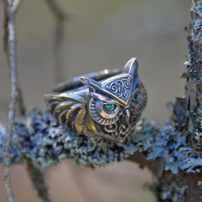 Bague Hibou Émeraude