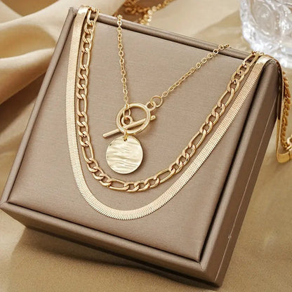Collier superposé à pièces texturées Savira