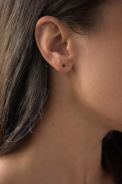 Boucles d'oreilles rondes en rubis