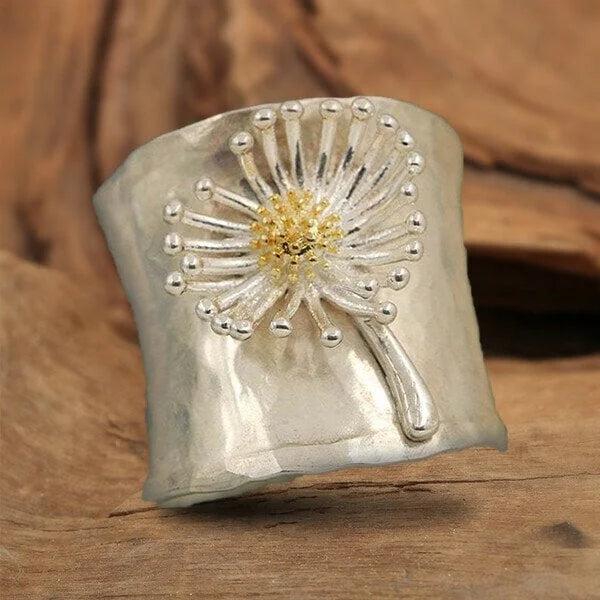 Bague Large Bande Marguerite