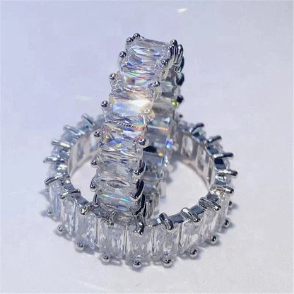 Bague en Zirconium Luxueuse en Or et Argent