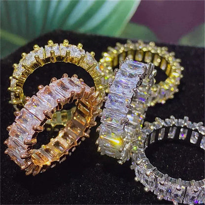 Bague en Zirconium Luxueuse en Or et Argent
