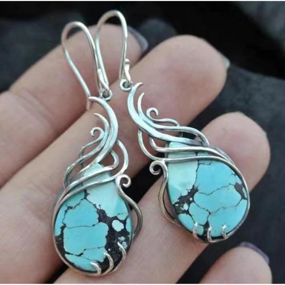 Boucles d'oreilles Boho en Opale Argent