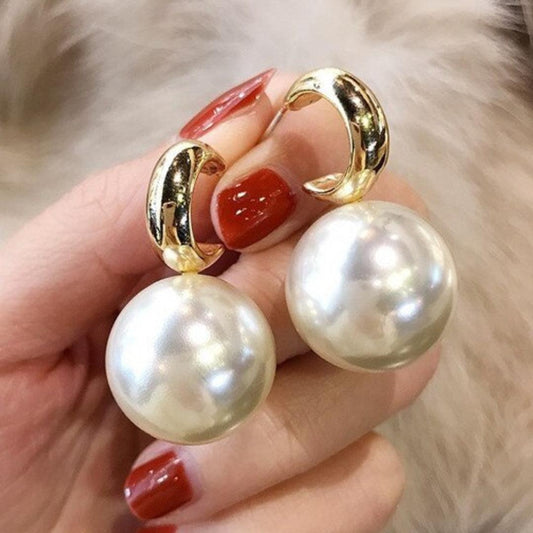 Boucles d'Oreilles en Perles d'Or Grandes