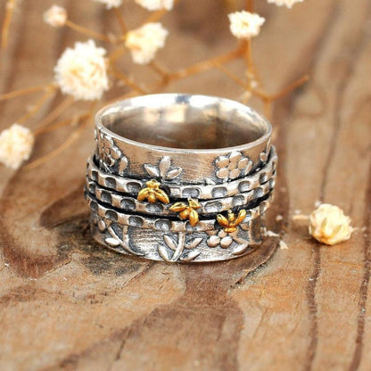 Bague Petite Abeille Fleurie