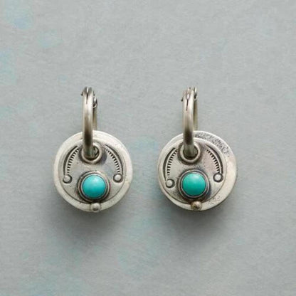 Boucles d'oreilles bohèmes avec pierres turquoise en argent