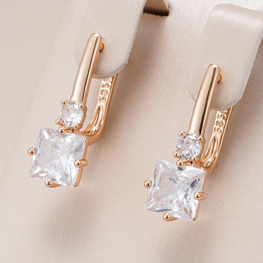 Boucles d'oreilles avec Zirconia en Or