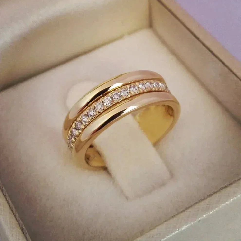 Bague Double avec Zirconium Incrusté