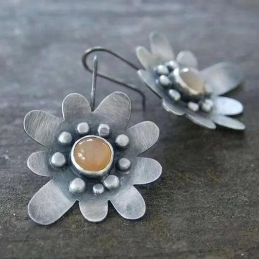 Boucles d'oreilles Margarita en argent antique