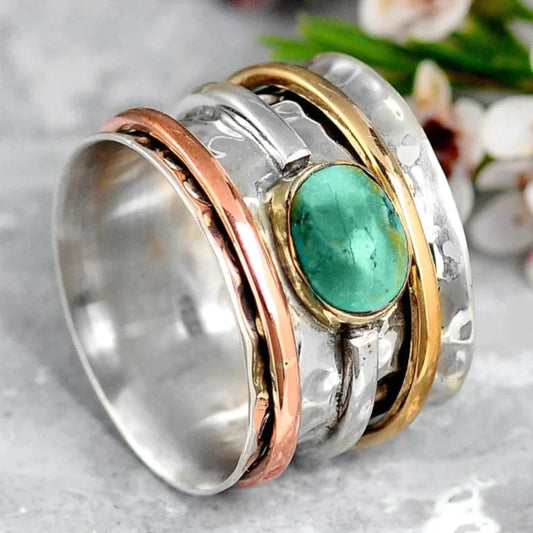 Bague Accent en Argent, Or et Or Rose