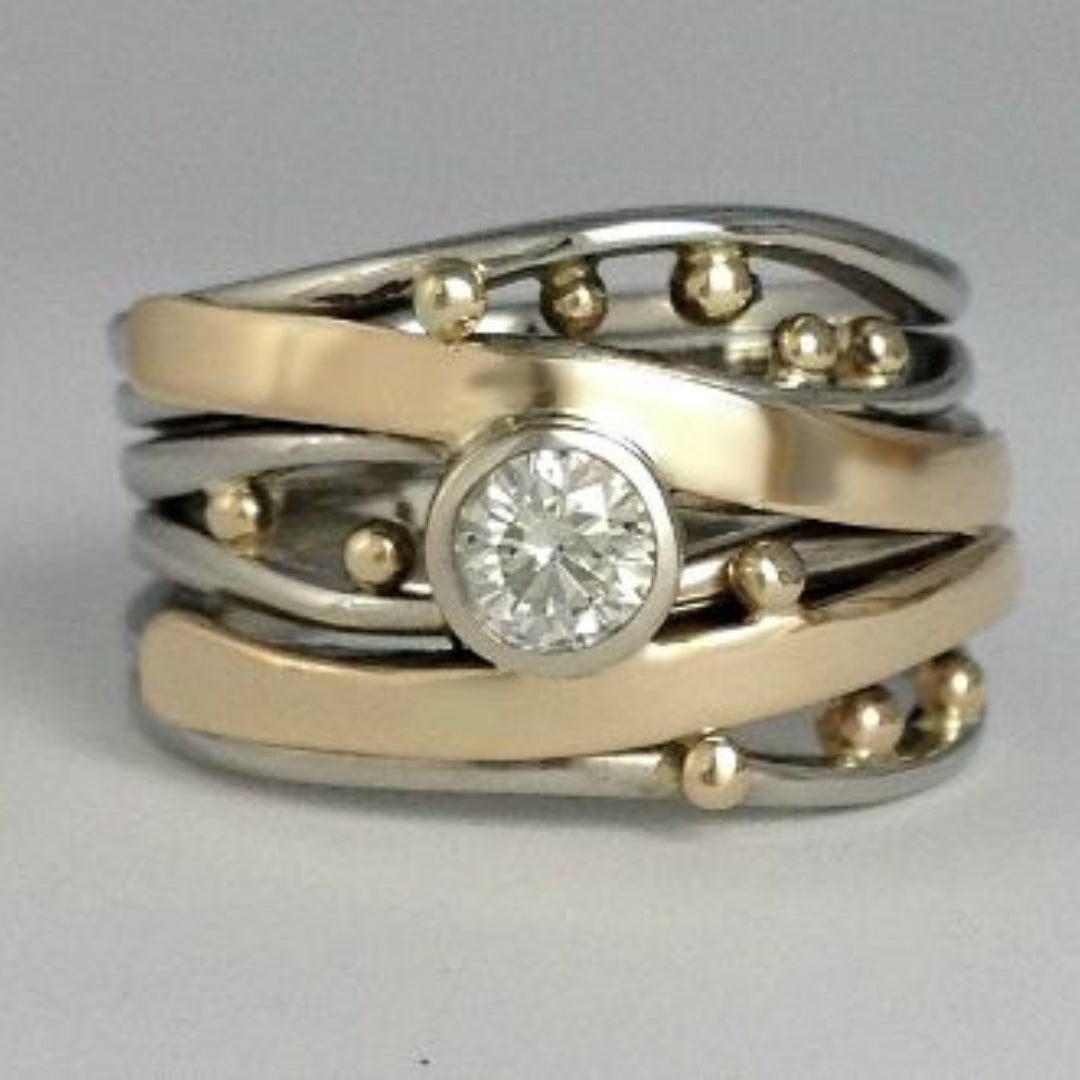 Bague en Argent et Or avec Monture