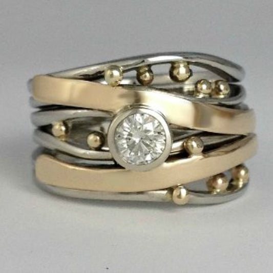 Bague en Argent et Or avec Monture