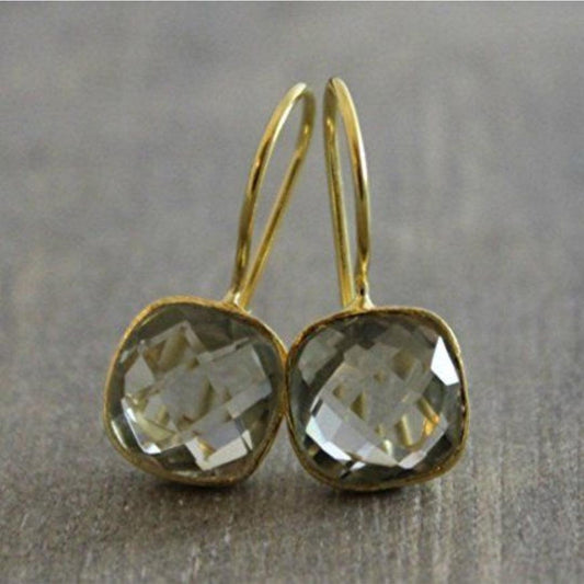 Boucles d'oreilles vintage en or et vert