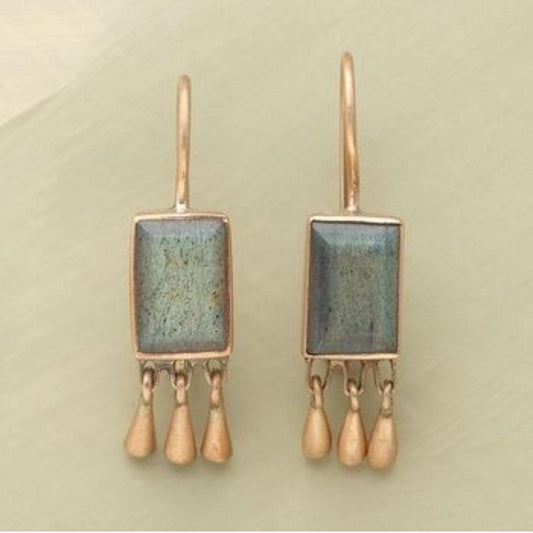 Boucles d'oreilles vintage avec pierre et or