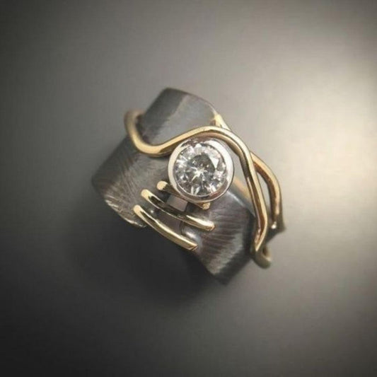 Bague Vintage Sombre avec Zirconia