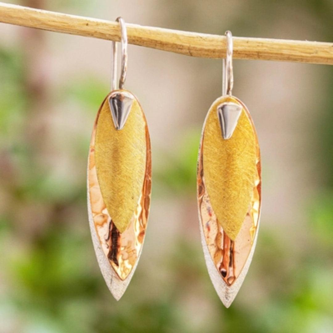 Boucles d'oreilles vintage jaunes pendantes